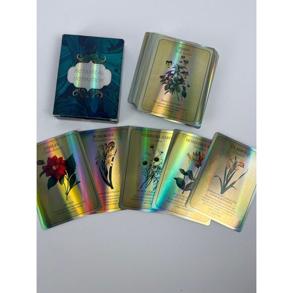 Beautiful Holographic Botanical Oracle Deck - Picture 5 of 6